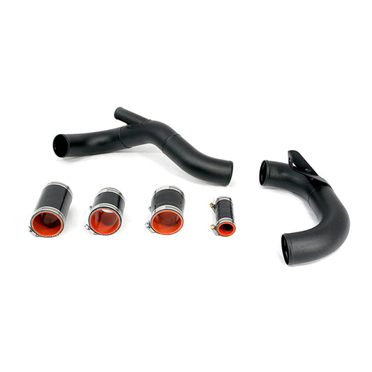 AMS EVO X LOWER IC PIPE KIT FOR STOCK FLANGE *BLACK POWDER COATED*