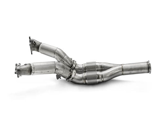 NISSAN GT-R AKRAPOVIC DOWNPIPE / LINK PIPE SET (SS) FOR STOCK TURBOCHARGERS