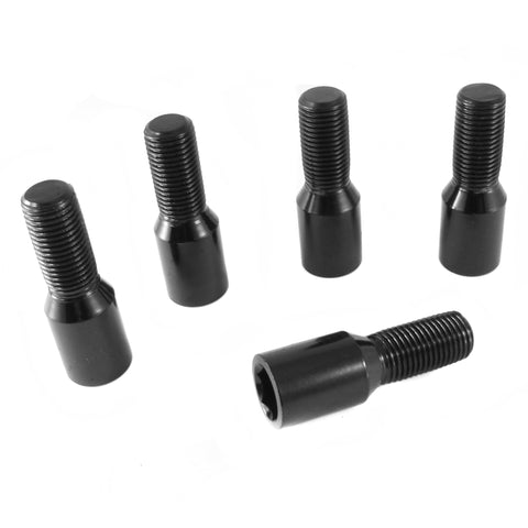 Juego de 20 tornillos estrella cortos NEGRO 12x1,25 + Llave