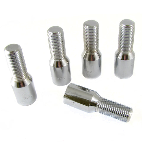 Set of 20 Short SILVER star bolts 14x1.25 + Key