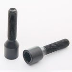 Set of 20 Long BLACK star bolts 14x1.25 + Key