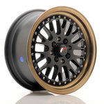 JR Wheels JR10 15x7 ET30 4x100/108 Negro Mate con Borde Bronce Anodizado