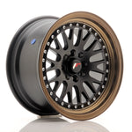 JR Wheels JR10 15x8 ET20 4x100/108 Negro Mate con Borde Bronce Anodizado