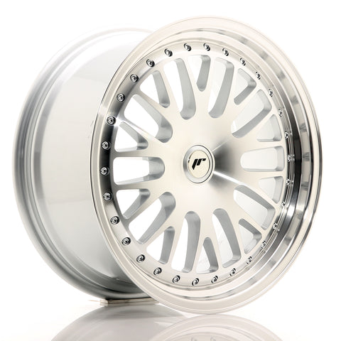 JR Wheels JR10 18x8.5 ET20-45 Cara mecanizada plateada en blanco