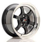 JR Wheels JR12 15x7,5 ET26 4x100/114 Gloss Black w/Machined Lip