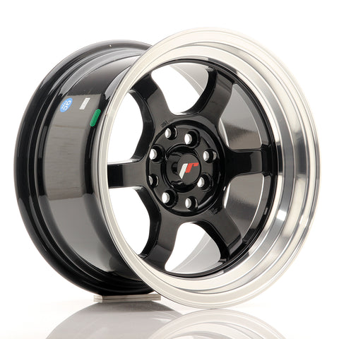 JR Wheels JR12 15x8.5 ET13 4x100/114 Negro brillante con borde mecanizado