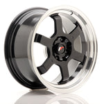 JR Wheels JR12 16x8 ET15 4x100/114 Negro brillante con borde mecanizado