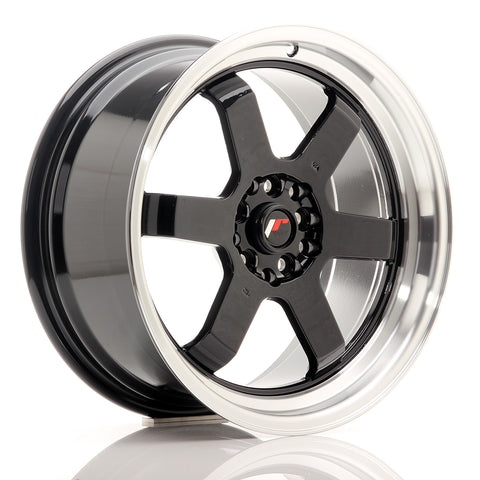 JR Wheels JR12 17x8 ET33 5x100/114 Negro brillante con borde mecanizado