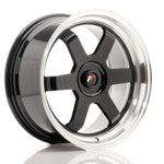 JR Wheels JR12 17x8 ET35 BLANK Gloss Black w/Machined Lip