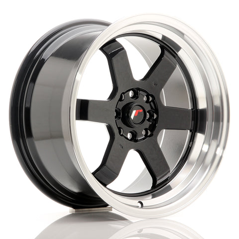 JR Wheels JR12 17x9 ET25 4x100/114 Negro brillante con borde mecanizado