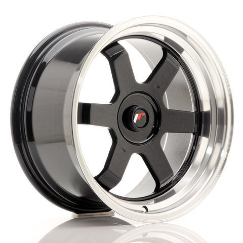 JR Wheels JR12 17x9 ET25 BLANK Negro brillante con borde mecanizado