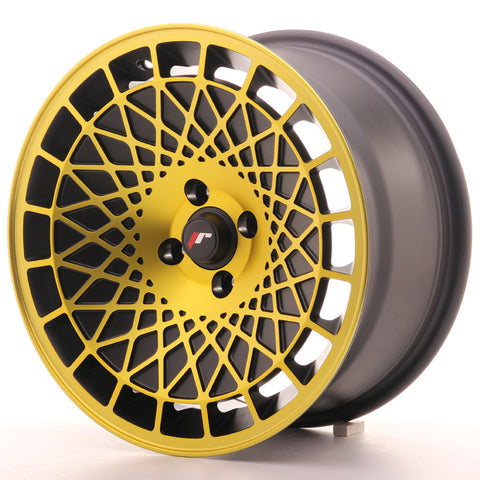 JR Wheels JR14 16x8 ET20 5x100 Negro Mate con Acabado Dorado