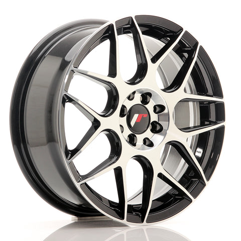 JR Wheels JR18 17x7 ET40 4x100/114 Cara mecanizada en negro brillante