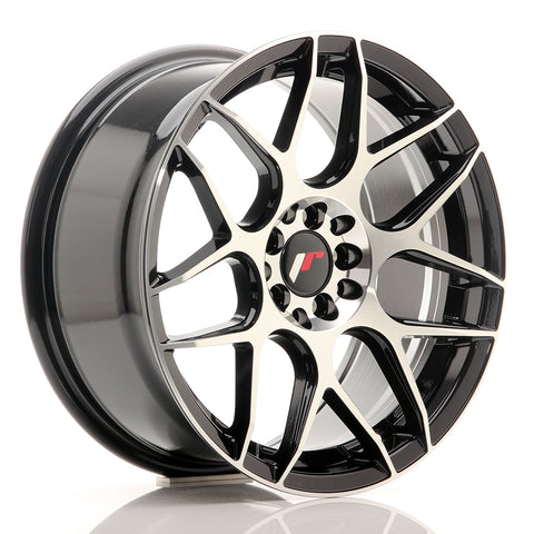 JR Wheels JR18 17x8 ET35 5x100/114 Cara mecanizada en negro brillante