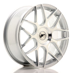 JR Wheels JR18 18x7.5 ET35-40 Cara mecanizada plateada en blanco