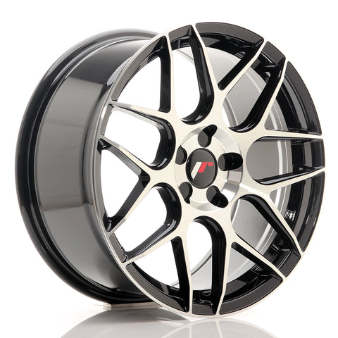 JR Wheels JR18 18x8.5 ET35-45 5H BLANK Gloss Black Machined Face