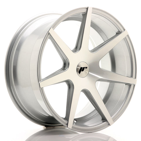 JR Wheels JR20 19x9.5 ET20-40 Cara mecanizada plateada en blanco