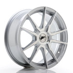 JR Wheels JR21 17x7 ET25-40 Cara mecanizada plateada en blanco