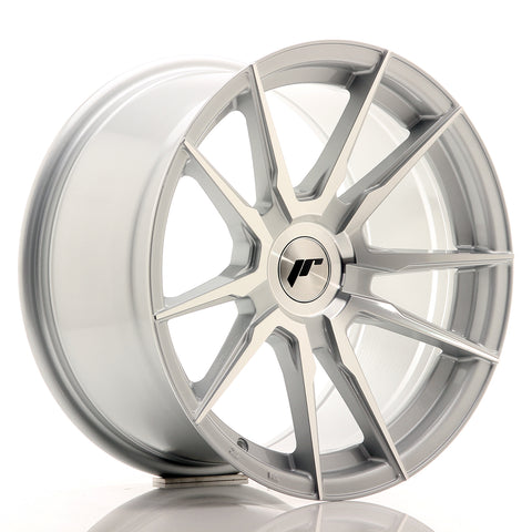 JR Wheels JR21 17x9 ET25-35 Cara mecanizada plateada en blanco