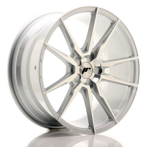 JR Wheels JR21 19x8.5 ET20-43 5H BLANK Cara mecanizada plateada