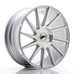 JR Wheels JR22 18x7.5 ET35-42 Cara mecanizada plateada en blanco