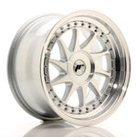 JR Wheels JR26 16x8 ET10-30 Cara mecanizada plateada en blanco