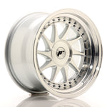 JR Wheels JR26 16x9 ET0-25 Cara mecanizada plateada en blanco