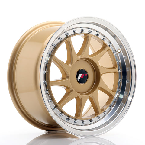 JR Wheels JR26 17x9 ET20-35 BLANK Gold w/Machined Lip