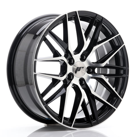 JR Wheels JR28 18x7.5 ET40 5x112 Cara mecanizada en negro brillante