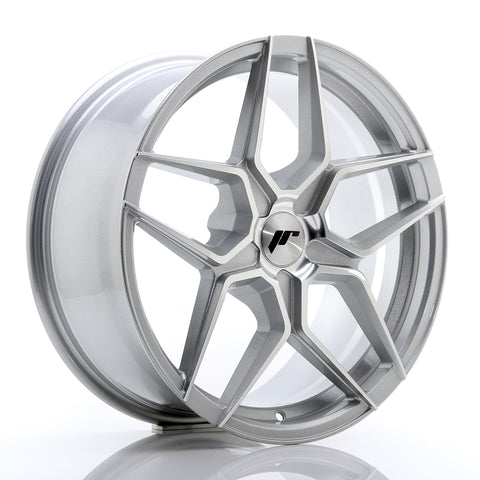 JR Wheels JR34 18x8 ET20-42 5H BLANK Cara mecanizada plateada