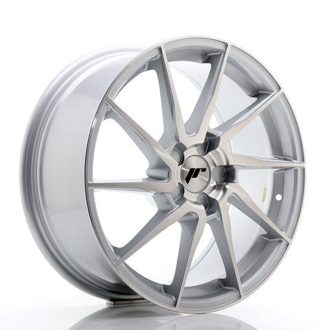 JR Wheels JR36 18x8 ET20-52 5H BLANK Cara cepillada plateada