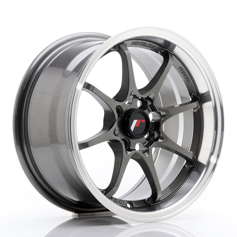 JR Wheels JR5 15x7 ET35 4x100 Gun Metal con labio mecanizado