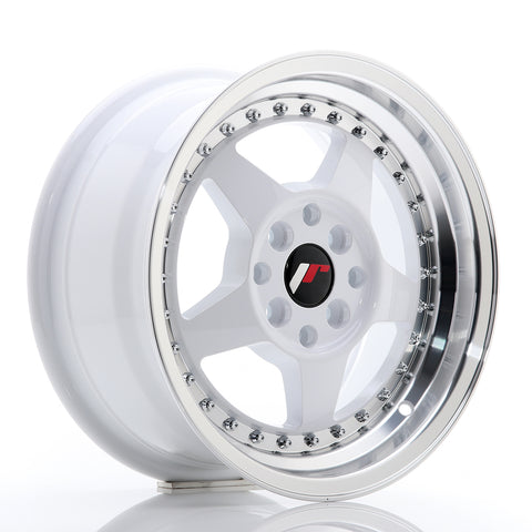 JR Wheels JR6 15x7 ET35 4x100/114 White w/Machined Lip