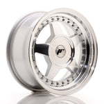 JR Wheels JR6 15x7 ET20-35 Cara mecanizada plateada en blanco