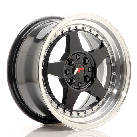 JR Wheels JR6 16x8 ET30 4x100/114 Gloss Black w/Machined