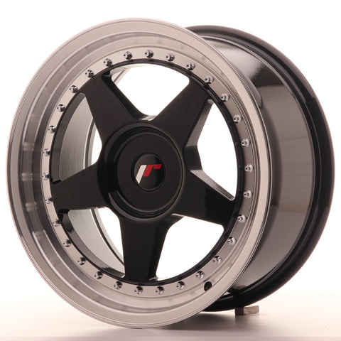 JR Wheels JR6 17x8 ET20-35 BLANK Negro brillante con mecanizado