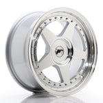 JR Wheels JR6 17x8 ET20-35 Cara mecanizada plateada en blanco