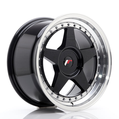 JR Wheels JR6 17x9 ET20-35 BLANK Negro brillante con mecanizado