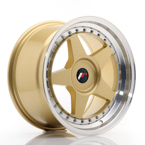 JR Wheels JR6 17x9 ET20-35 BLANK Gold w/Machined Lip