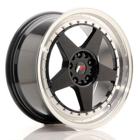 JR Wheels JR6 18x8.5 ET22 5x114.3/120 Negro brillante con mecanizado