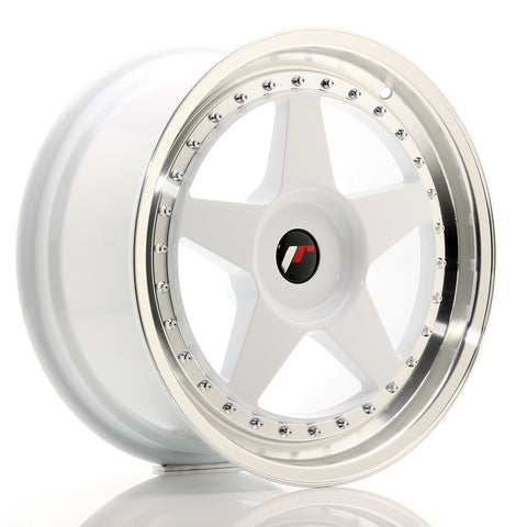 JR Wheels JR6 18x8.5 ET20-40 BLANK White w/Machined Lip