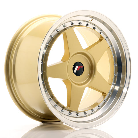 JR Wheels JR6 18x9.5 ET20-40 BLANK Gold w/Machined Lip