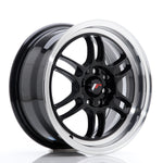 JR Wheels JR7 15x7 ET38 4x100/114 Gloss Black w/Machined Lip