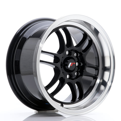 JR Wheels JR7 15x8 ET35 4x100/114 Gloss Black w/Machined Lip