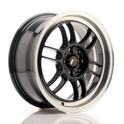 JR Wheels JR7 16x7 ET38 4x100/114 Gloss Black w/Machined Lip