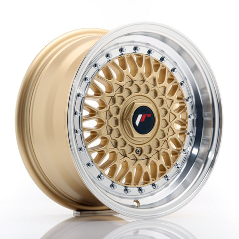 JR Wheels JR9 15x7 ET20 BLANK Gold w/Machined Lip