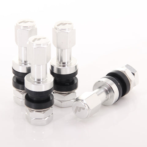 Set of Aluminum air valves JR v2 - SILVER + logo