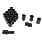 Set of BLACK imbus lug nuts 12x1.5 + Key