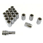 Set of SILVER imbus lug nuts 12x1,5 + Key