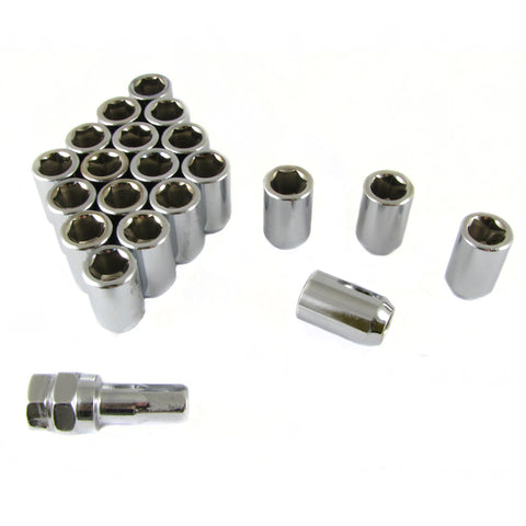 Set of SILVER imbus lug nuts 12x1.25 + Key